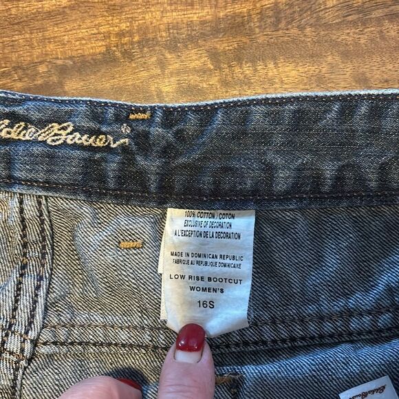 Eddie Bauer low rise bootcut jeans 16 short - Picture 7 of 7